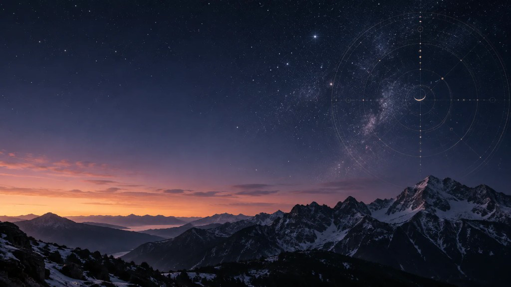 Sternenhimmel über einer Berglandschaft