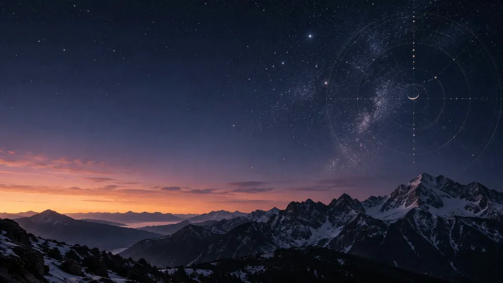 Sternenhimmel über einer Berglandschaft