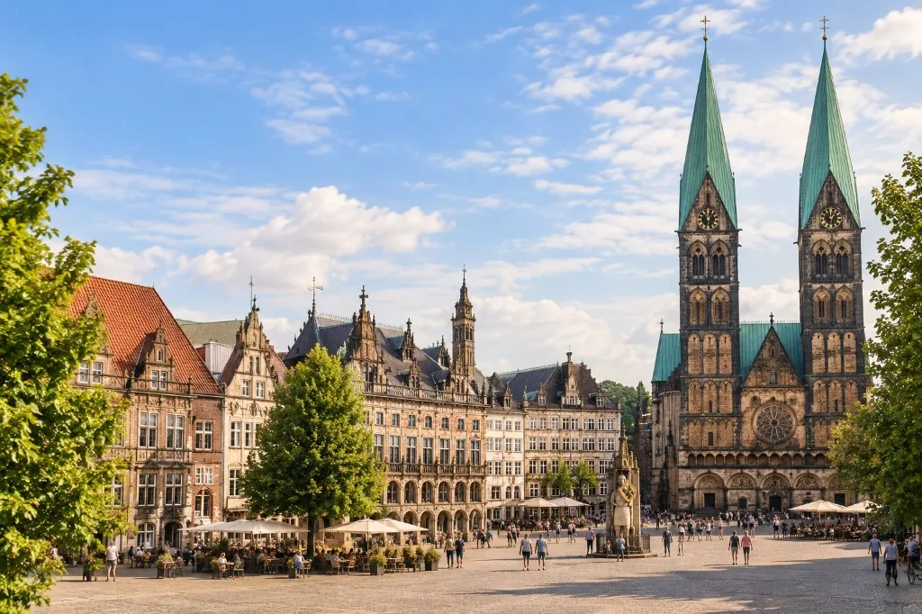 Blick auf die historische Altstadt von Bremen